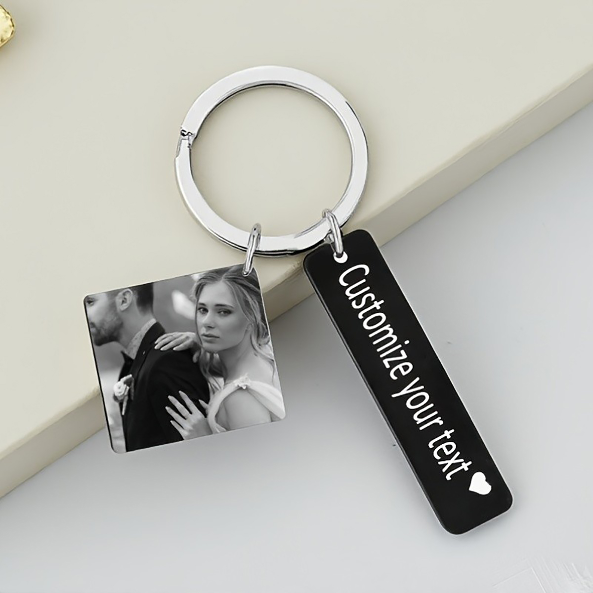 Initial Ring Custom - Chaveiro personalizado em aço inoxidável com