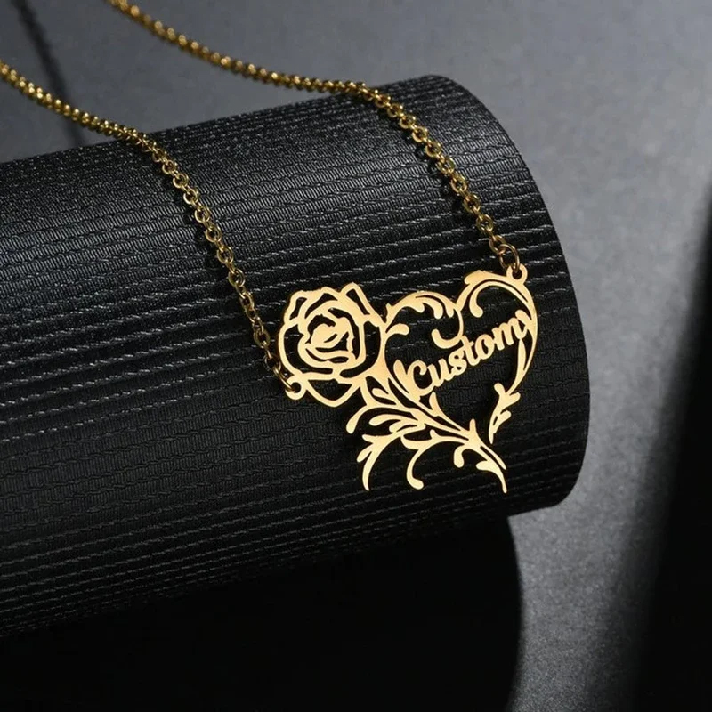 Colar de pingente de aço inoxi - Birth Flower Necklace avaliação e preço