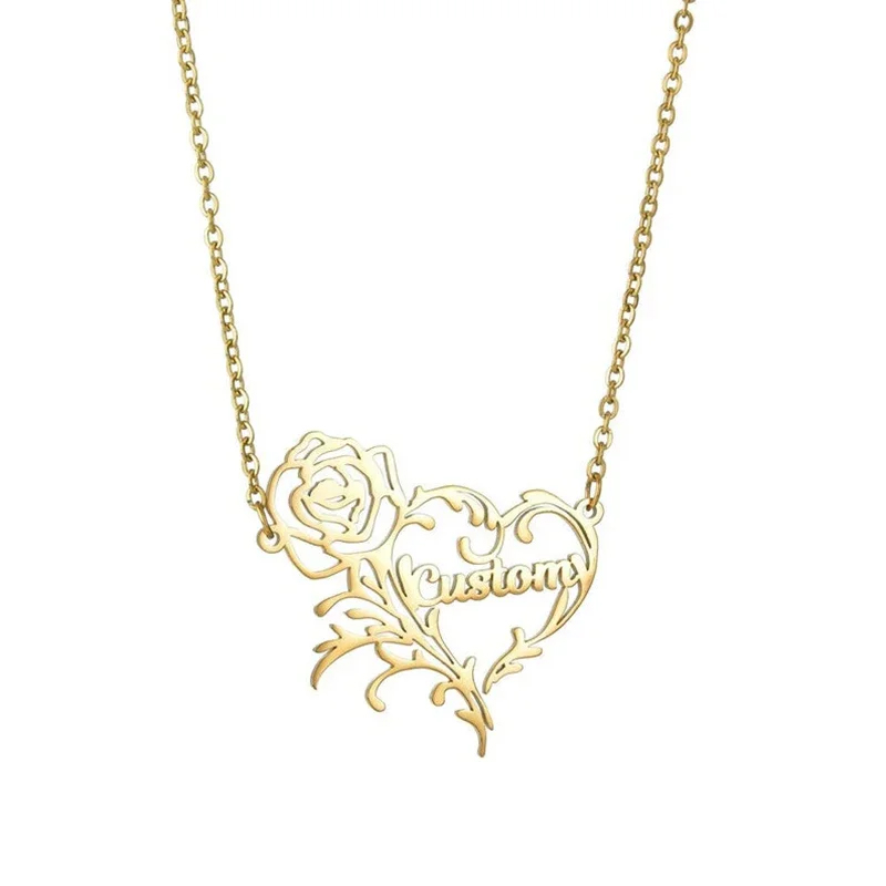 Colar de pingente de aço inoxi - Birth Flower Necklace avaliação e preço